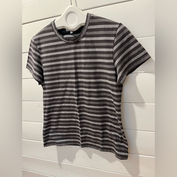 Tilley Grey Striped Stretch Cotton T-Shirt size M - Picture 5 of 6